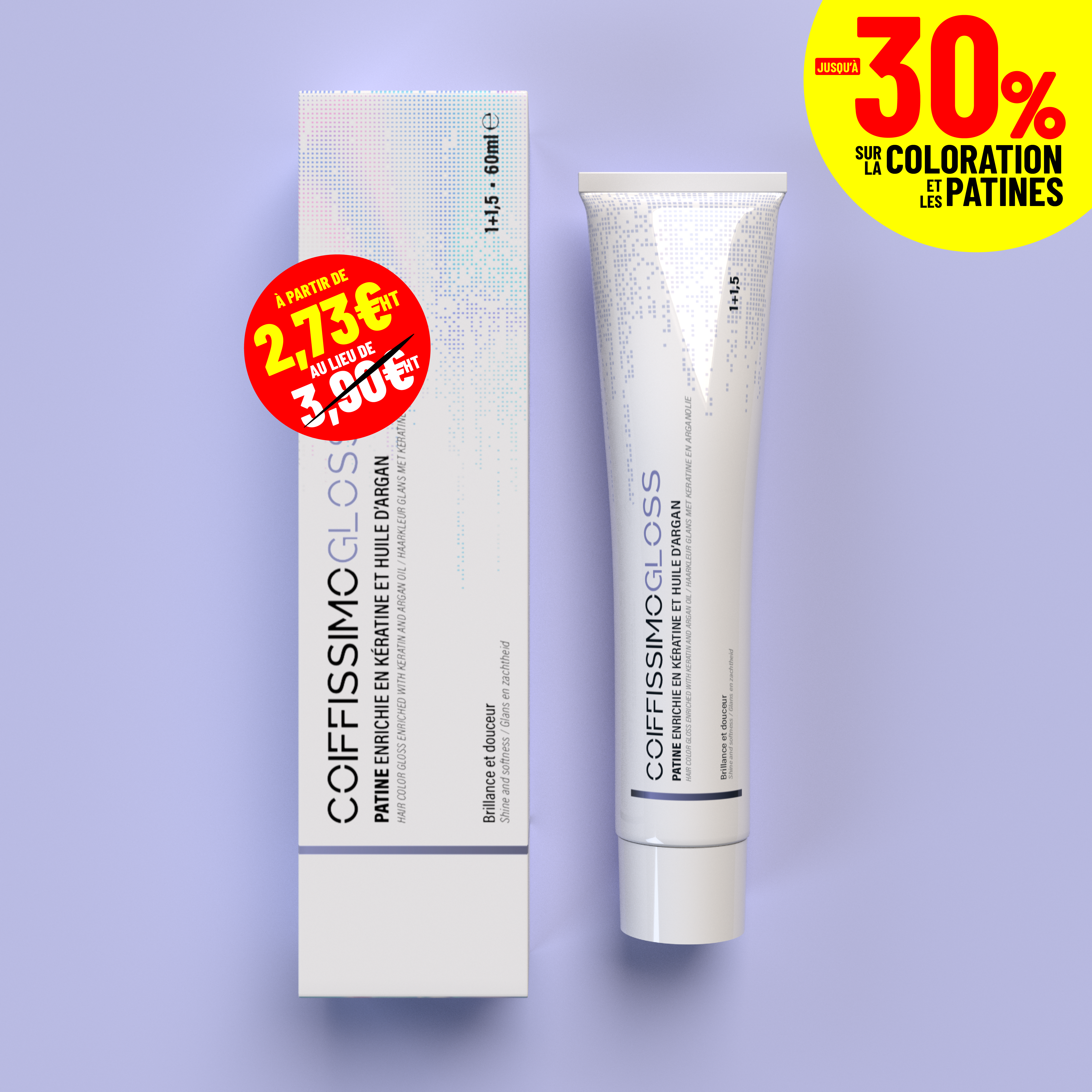 COIFFISSIMO GLOSS - Patine sans ammoniaque enrichie en kératine et en huile d'argan - 60ml