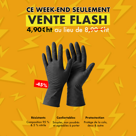 Gants noirs en nitrile à usage unique - Boîte de 100