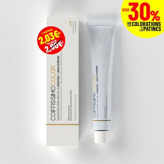 COIFFISSIMO COLOR  - Coloration d'oxydation enrichie en kératine et en huile d'argan - 100ml