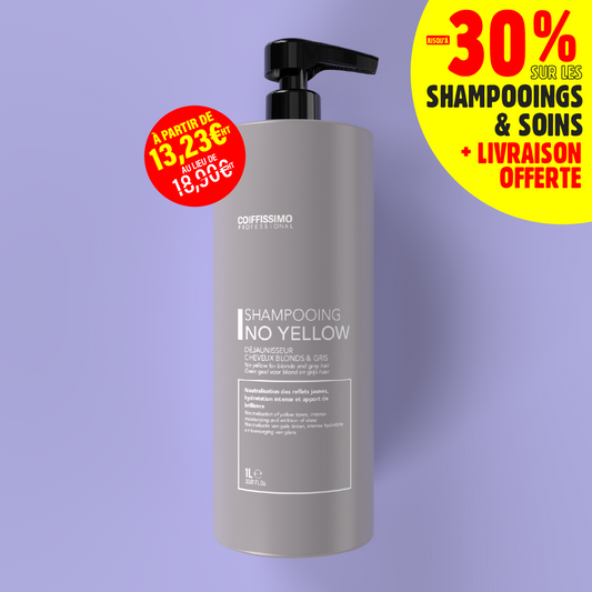 Shampooing Platine violet No Yellow - Neutralise, hydrate et apporte de la brillance - 1 litre
