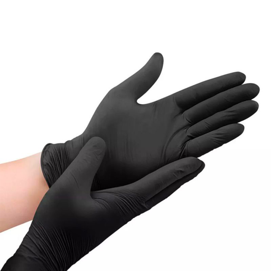 Gants noirs en nitrile à usage unique - Boîte de 100