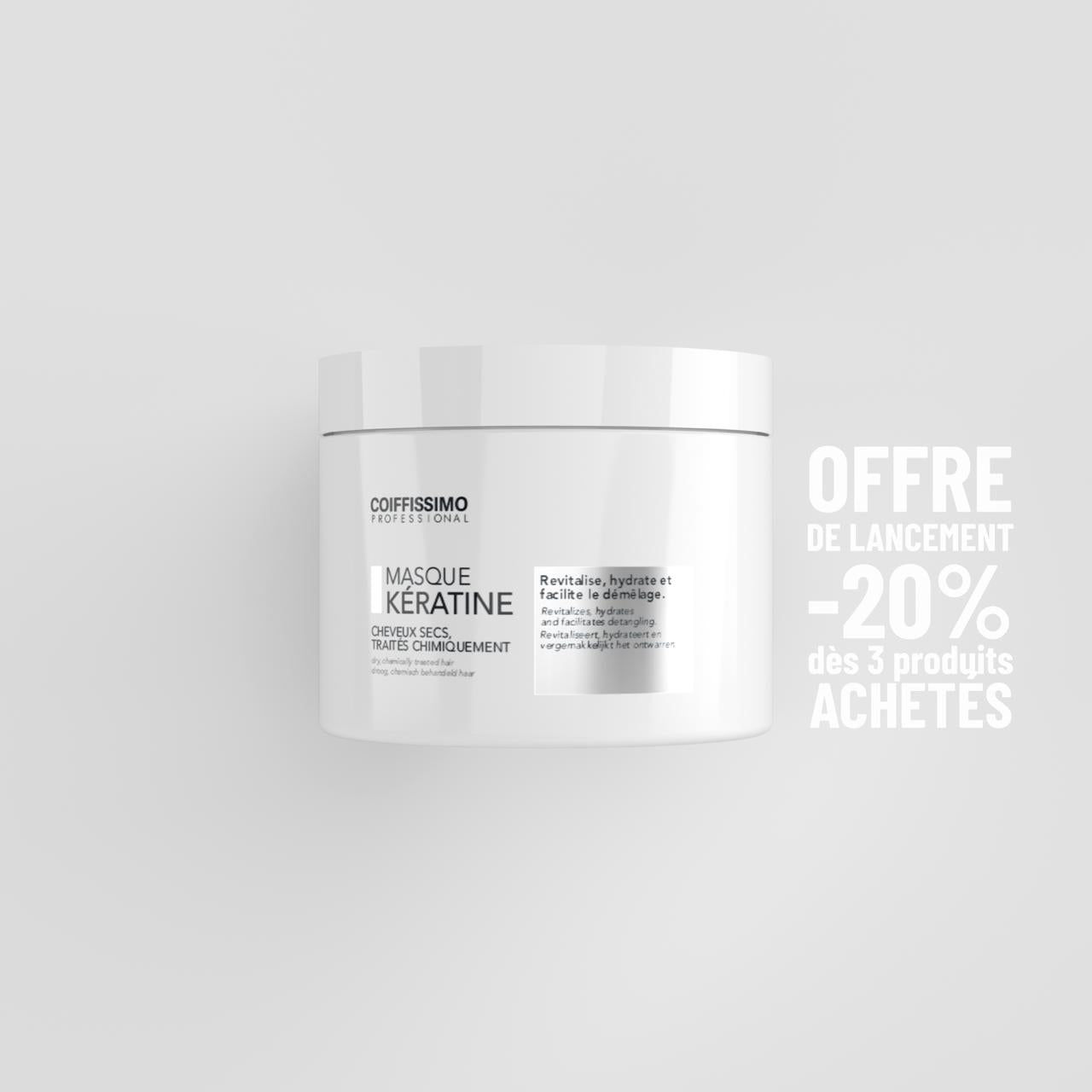 Masque kératine professionnel Coiffissimo pour soin profond au bac