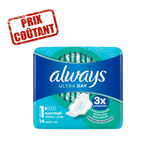 Serviettes hygiéniques Always Ultra Day – Taille 1 (avec ailettes)