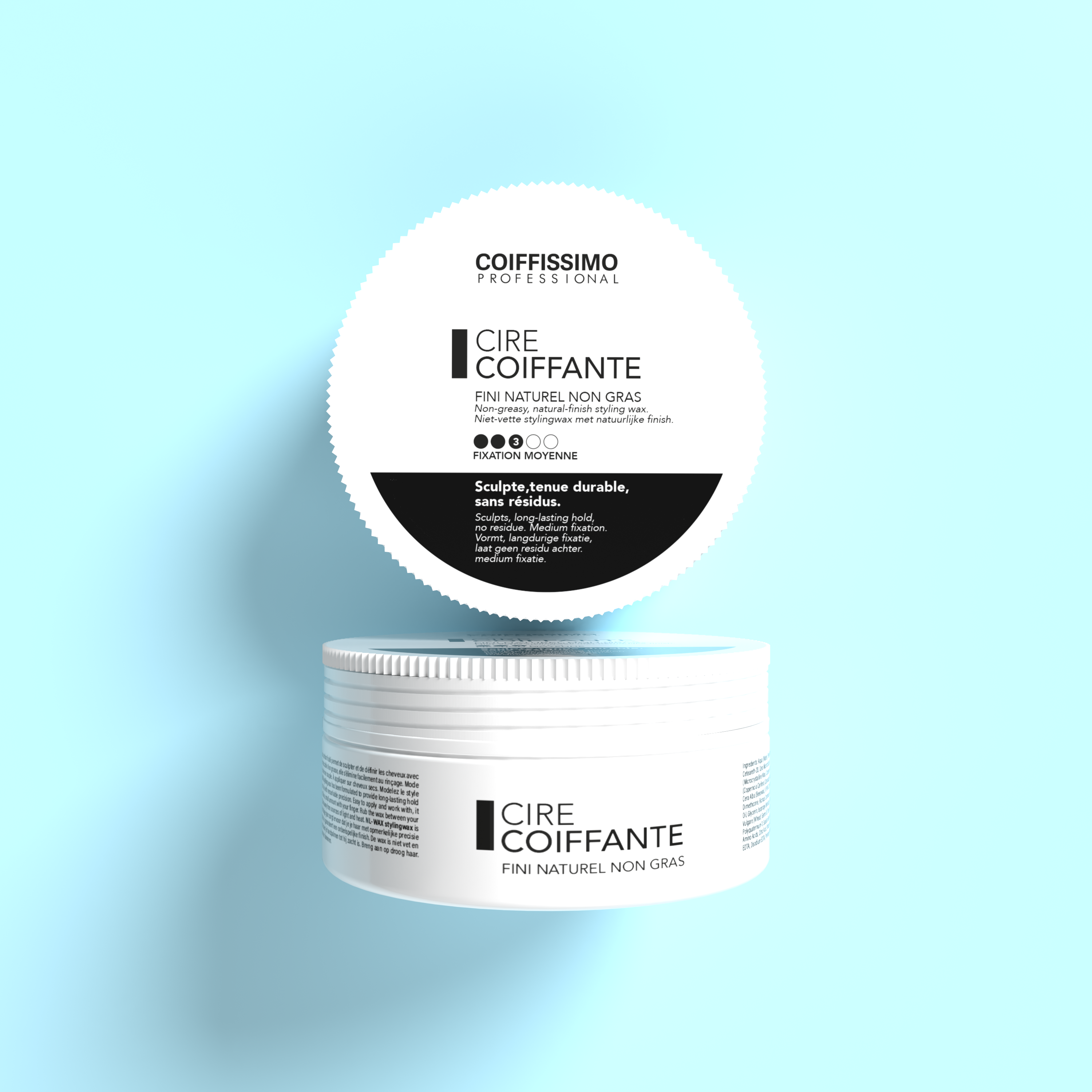 Cire coiffante matte professionnelle pour styling après fade